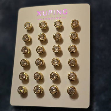 Aretes y argollas medianas, de oro laminado, calidad garantizada 💯 - 3/5