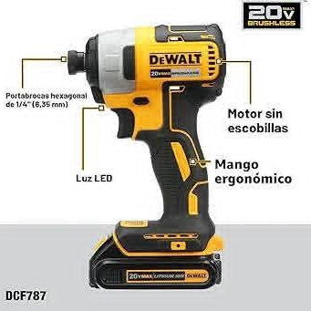 Taladro inalámbrico de 20 V MAX y destornillador de impacto, taladro eléctrico sin escobillas, kit combinado de herramie - 6/10