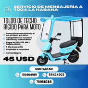 🌧️☀️ TOLDO DE TECHO RÍGIDO PARA SCOOTER ELÉCTRICO Y MOTO 🚨 💰 PRECIO: 45 USD - Img 57879321
