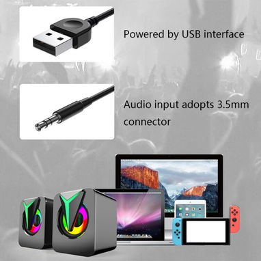 BOCINA PARA PC CON RGB MODELO FT-25-1. CONTAMOS CON MENSAJERIA FACTURA Y GARANTIA. TLF 54833699 - Img 113014388