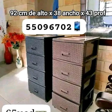 Gavetreos de plástico engomados de ratan - 2/7