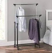 *Estante colgador doble*😜 * Perfecto para almacenar, colgar y organizar la ropa * Hecho de acero cromado de alta calida - Img 50806139