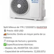 Split MILEXUS inverter de 1 y 1.5 toneladas. 220 V NUEVO. ENTREGA INMEDIATA - Img 57803048