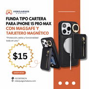 Funda tipo cartera para iPhone 15 Pro Max con MagSafe y tarjetero magnético | videojuegoshabana.com - Img 55473271