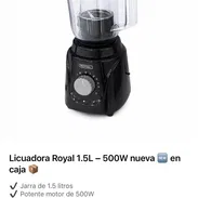 🥤 Licuadora Royal 1.5L – Nueva en caja Motor potente de 500W y cuchillas de 6 aspas. Incluye vaso moledor para especi - Img 57557161