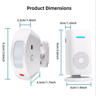 Timbre Alarma Inalámbrica Con Sensor Infrarrojo De Movimiento 3 Modos Y 4 Niveles De Volumen - KERUI 🔶 $50 - 3/6
