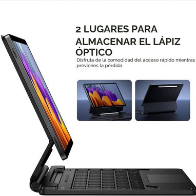 🍑Funda con Teclado Magic Style para Samsung Galaxy Tab S10 Lite / S10 FE / S9 FE / S9🍑 - 7/8