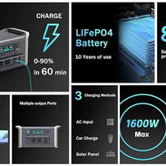 ⚡CTOLITY APOWER 🔋1024 Wh Capacidad LiFePO4  ✅ 1600 W Potencia Nominal  ✅ 2700 W Potencia Pico  🚛 Transporte x costo ad - Img 56278792