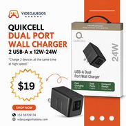 Quikcell Dual Port Wall Charger 2 USB-A x 12W-24W | videojuegoshabana.com - Img 55618715