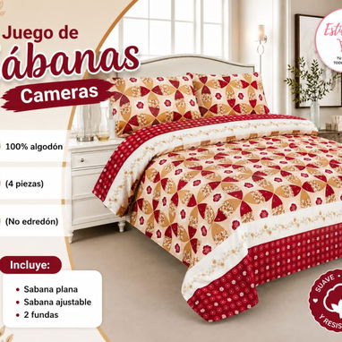 👆🏻👆🏻👆🏻👆🏻👆🏻👆🏻👆🏻 Juego de sábanas cameras 6000 cup  100% algodón  (4 piezas) (No edredón)  Sabana plana Saba - 2/2