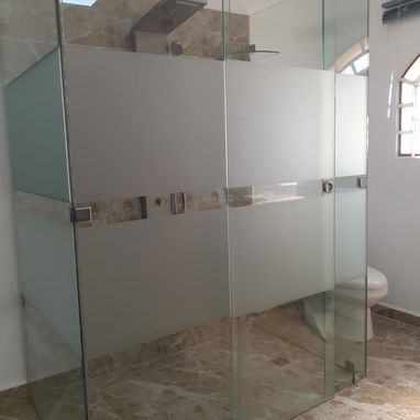 Mampara, paños fijo, kavina, bloques de cristal, puerta batible - 8/8