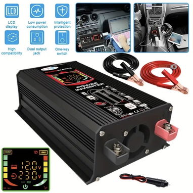 Inversor de 12V DC a 110V/ 120V AC 60Hz, Pantalla LED de Voltaje (6000 Watts) Nuevo a estrenar!! - Img 124163013