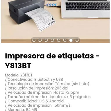 Impresora de etiquetas - Y813BT Modelo: Y813BT - Img 116870617