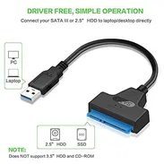 Cable USB 3.0 a SATA, adaptador de disco duro USB a SATA III compatible con HDD y SSD de 2.5", 53274327 - Img 52282472