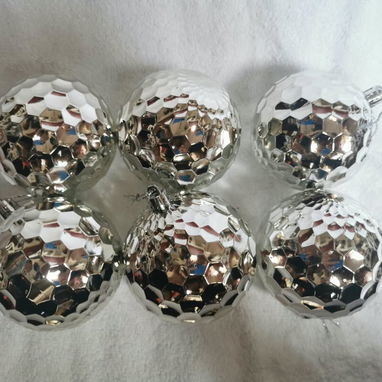 Set de 6 bolas de navidad (disco)  8cm - 4/6
