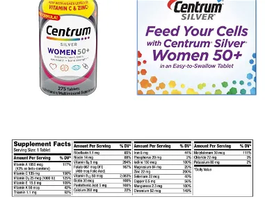 Multivitaminas Centrum para adultos y mayores de 50 años reforzadas con zinc y vitamina C 275 tab y 425 tab 55595382 - Img 62709326