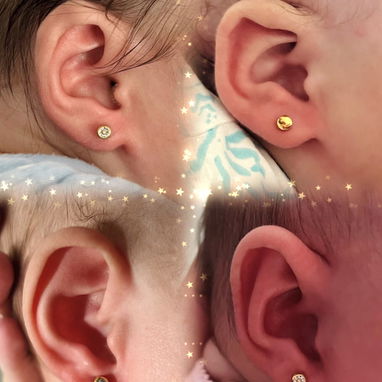 Perforación y colocación de aretes antialérgicos - 5/10