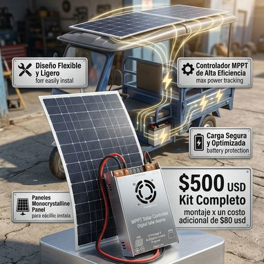 KIT DE PANEL SOLAR FLEXIBLE ORIGINAL PARA TRICICLOS O VEHICULOS ELECTRICOS DE ALTA GAMA⚡✳️⚡Renuevate y Modernizate💯⚡💯 - Img 124309900