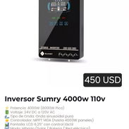 Inversor Sumry 4000W 110V y baterias de litio por separado y tambien pueden hacer su combo!! - Img 56881175