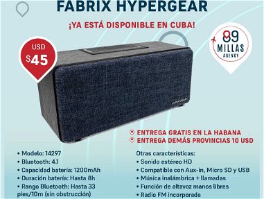 Bocina Bluetooth Fabrix Hypergear - Img 66827055