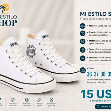 Tenis tipo converse altos y bajos - 8/10