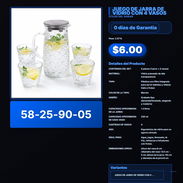 JUEGO DE JARRA DE VIDRIO CON 4 VASOS VPT -0067 - Img 57891478