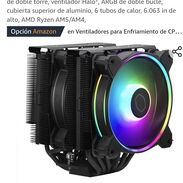 7️⃣1️⃣💵130USD  Cooler Master Hyper 622 Halo Black Enfriador de aire de CPU de doble torre, ventilador Halo², ARGB,AMD A - Img 45367958