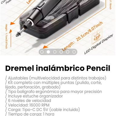Dremel inalámbrico Pencil. Kit completo con múltiples puntas (pulido, corte, lijado, perforación, grabado) - Img 117527252