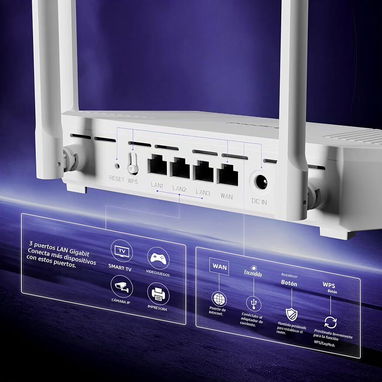 U-SPEED Router AX1500 WiFi 6 Doble Banda 1.5Gbps con Puertos Gigabit y EasyMesh 63142460 - 2/4