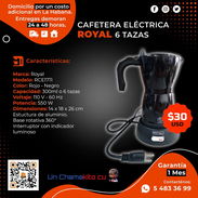 30 ☕ NO HAY NADA COMO UN CAFÉ ☕ CAFETERA ELÉCTRICA ROYAL 6 TAZAS. MENSAJERÍA CON FACTURA Y GARANTÍA 1 MES. TLF 548336 - Img 49328506
