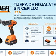Tijera para Hojalata sin Cepillo Portátil 21V - Img 57891073