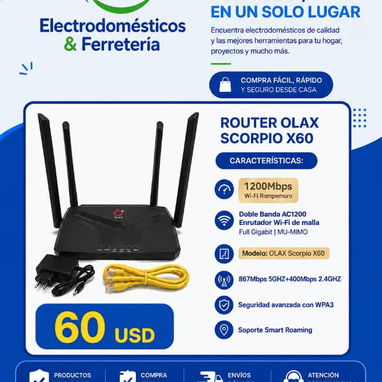 📡 OLAX Scorpio X60 – Router Wi-Fi AC1200 - 6/6