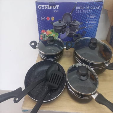 Juego de ollas de 9 piezas 🍳 Excelente calidad ⚡ Fácil de limpiar y cocinar gracias a su recubrimiento anti-adherente🚀 - 2/5