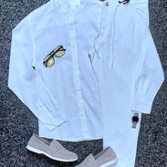 Conjunto de lino blanco para hombres , juego de lino blanco , pantalón blanco de lino. Camisa blanca de lino - Img 49651861