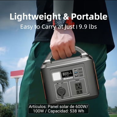 Batería Externa Portátil de 600W PICO 1200w ..538wh (con/sin Panel Solar de 100W), con Batería de Litio de Alta Capacida - Img 125339335