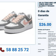 NO.36 TENIS NIKE AIR FORCE GRIS CON BLANCO Y ROSADO VPT-0255 - Img 55992833