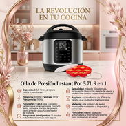 Olla de Presion Instant Pot 5.7L 9 en 1 🍲 Capacidad: 5.7 litros, prepara hasta 6 porciones ⚡ Potencia: 1000W | Voltaje - Img 57408886