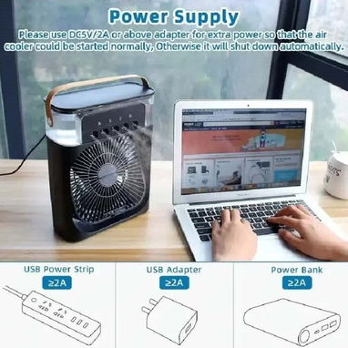 Ventilador-enfriador-humidificador de aire. Incluye el cable y cargador USB - Img 109900462