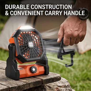 Ventilador Portátil Recargable con Luz LED Naranja | videojuegoshabana.com - Img 125908161