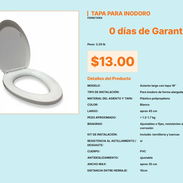 Tapa Inodoro Polipropileno Blanco Bisagras Ajustables VPT#-0485 - Img 55672216