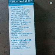 Ciprofloxacino colirio 5ml FV:06/27 1000$ - Img 56721095