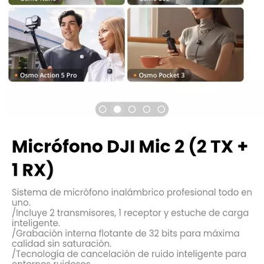 Micrófono DJI Mic 2 (2 TX + 1 RX). Incluye 2 transmisores, 1 receptor y estuche de carga inteligente. - Img 124625853