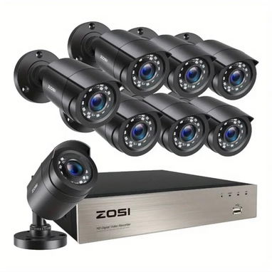 Kit de Sistema de 8 Cámara de Seguridad marca Zosi, 8 canales, 2MP HD, DVR Lite 5MP(no incluye disco de almacenamiento) - Img 126897338