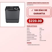 Lavadora Milexus 9kg Doble Tina 110V Centrifugado 5.5kg Cuba VPT-0198 - Img 57974999