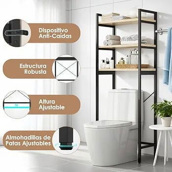 🧧Estante organizadorde 3 nivelesde tablero de madera y marco de metal/40 usd🧧 - 6/7