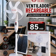 El mejor ventilador recargable de pie que puedes comprar con lámpara, cargador y panel solarde 20 w que carga rápido. - Img 56990702