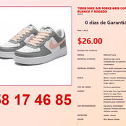 TENIS NIKE AIR FORCE GRIS CON BLANCO Y ROSADO - Img 54839288