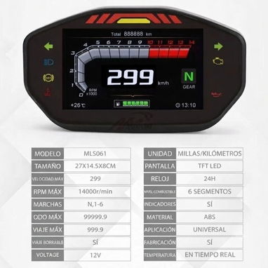 🏍️📟 Velocímetro Digital LCD Universal para Moto de Gasolina ⚡🌐 - Img 125951237