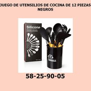 JUEGO DE UTENSILIOS DE COCINA DE 12 PIEZAS NEGROS - Img 55729108
