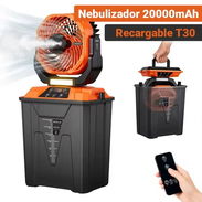Ventilador Recargable T30 Nebulizador 3D ARC 20000mAh Con Luz, Oscilación 90° Y Control Remoto Naranja - Img 56432845